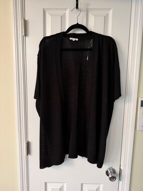 Maurices Black Open-Front Short Sleeve Cardigan
